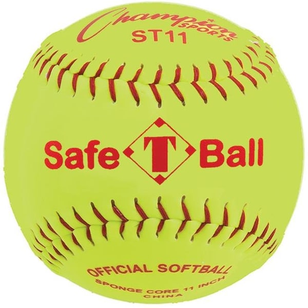 Champion Sports ST11 11 in. Safety Softball; Optic Yellow & Red ST11 - main